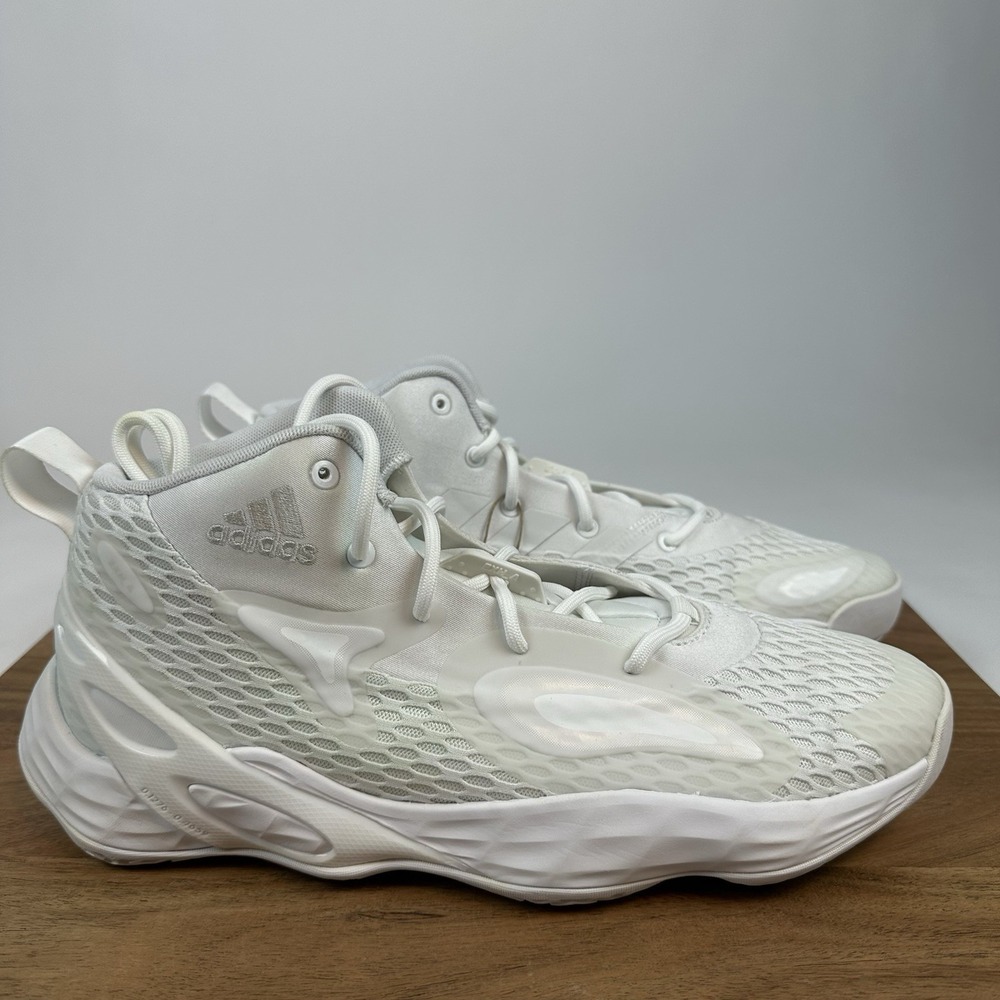 New NWB Mens Adidas Exhibit A Mid White Basketball Shoes Sneakers Size 10 M